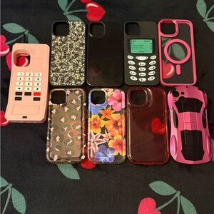 Assorted Phone Cases for iPhone 13.